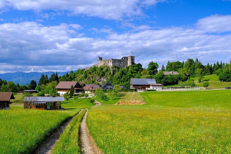 Finkenstein castle ruins, Burgarena Finkenstein, Altfinkenstein, Finkenstein am Faaker See, Carinthia, Austria
