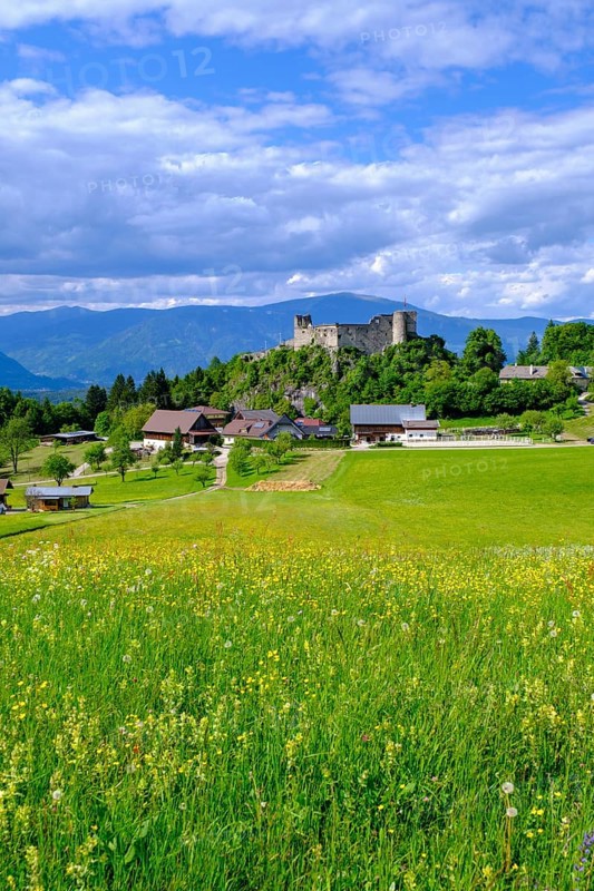 Finkenstein castle ruins, Burgarena Finkenstein, Altfinkenstein, Finkenstein am Faaker See, Carinthia, Austria