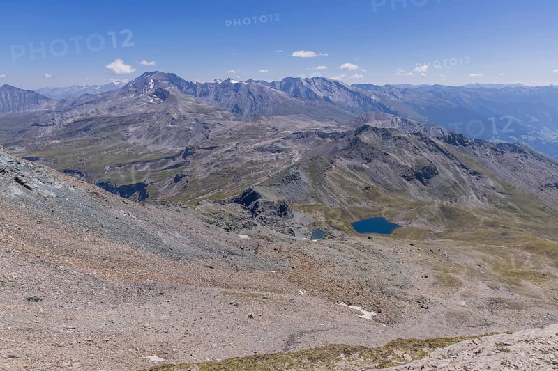 Landscape panorama, summit cross, Brennkogel, lake, GroÃŸglockner, Pinzgau