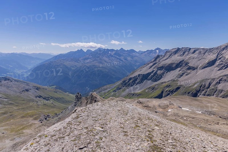 Landscape panorama, summit cross, Brennkogel, hiker, GroÃŸglockner, Pinzgau