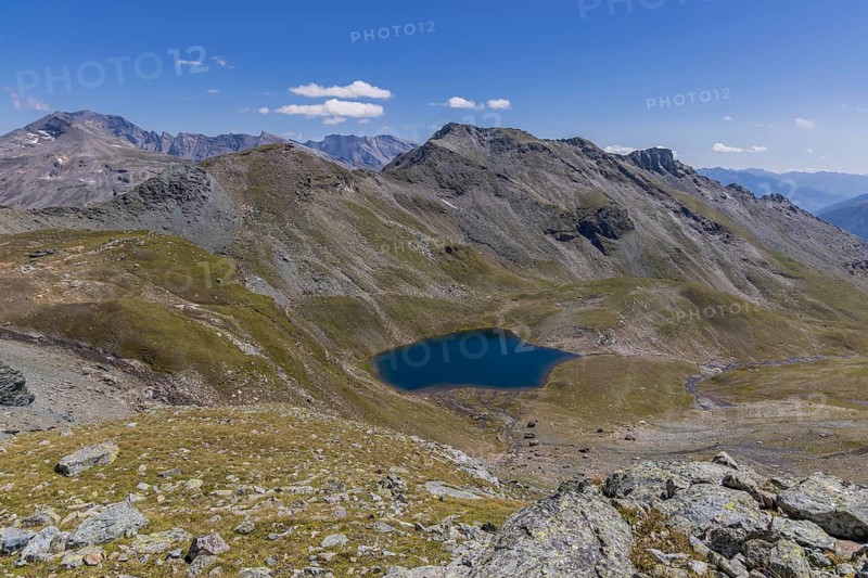 Landscape panorama, summit cross, Brennkogel, lake, GroÃŸglockner, Pinzgau