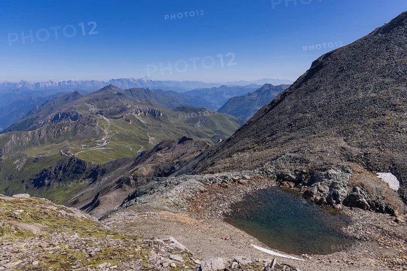 Landscape panorama, summit cross, Brennkogel, mountain lake, GroÃŸglockner, Pinzgau