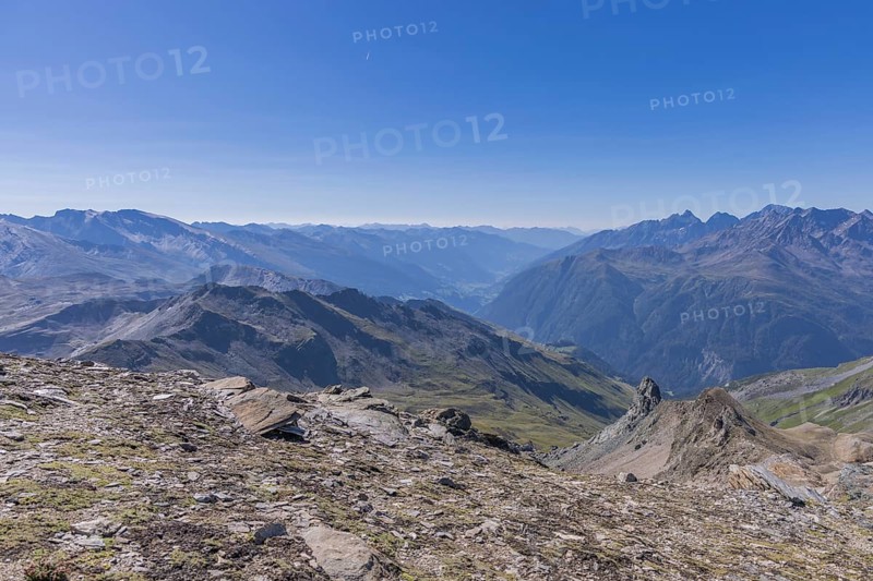 Landscape panorama, summit cross, Brennkogel, hiker, GroÃŸglockner, Pinzgau