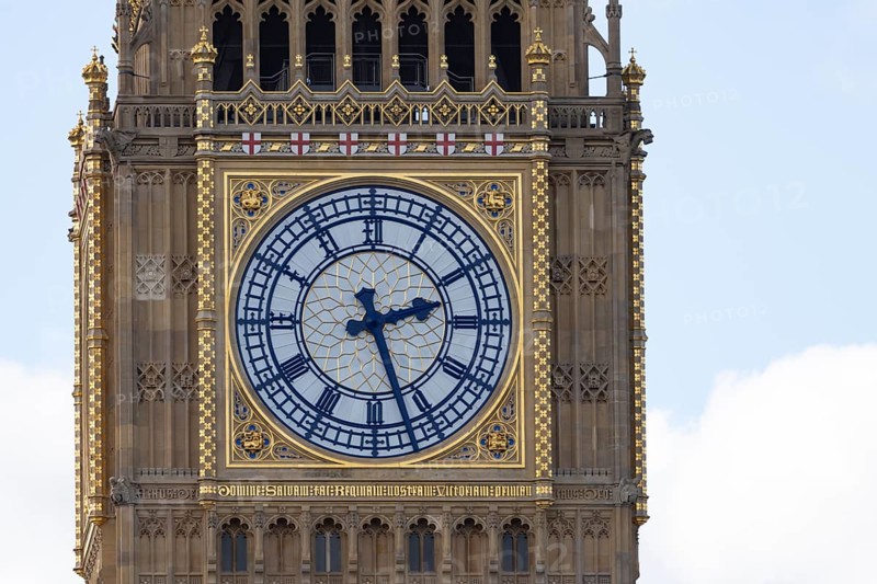 Big Ben or The Elizabeth Tower clock tower of the Palace of Westminster or Houses of Parliment, City of London, England, United Kingdom