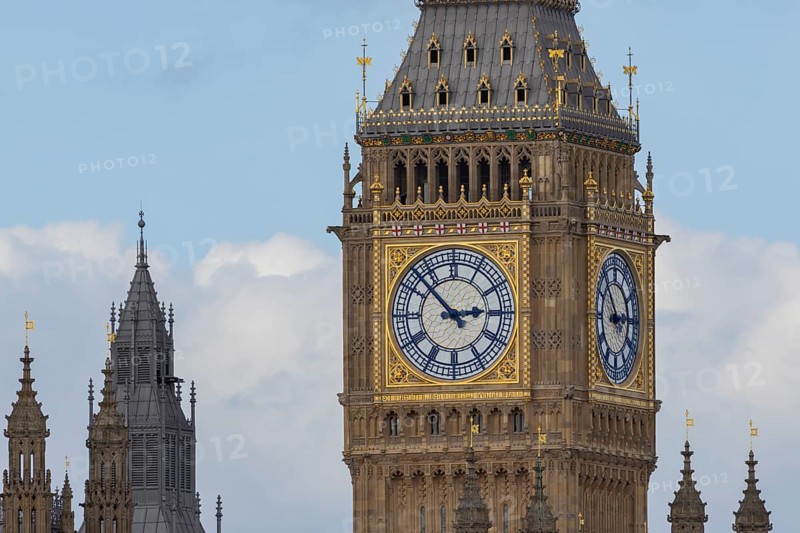 Big Ben or The Elizabeth Tower clock tower of the Palace of Westminster or Houses of Parliment, City of London, England, United Kingdom