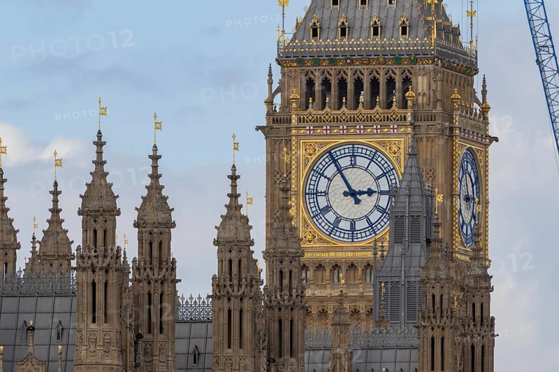 Big Ben or The Elizabeth Tower clock tower of the Palace of Westminster or Houses of Parliment, City of London, England, United Kingdom