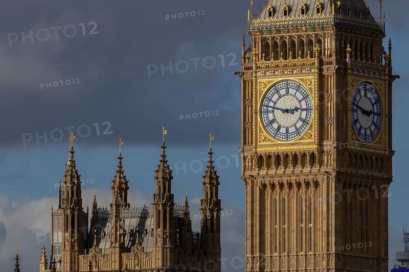 Big Ben or The Elizabeth Tower clock tower of the Palace of Westminster or Houses of Parliment, City of London, England, United Kingdom