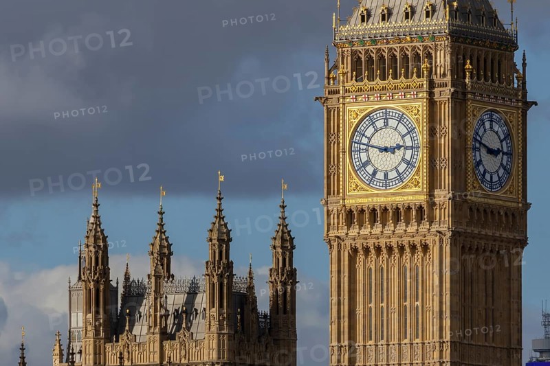 Big Ben or The Elizabeth Tower clock tower of the Palace of Westminster or Houses of Parliment, City of London, England, United Kingdom