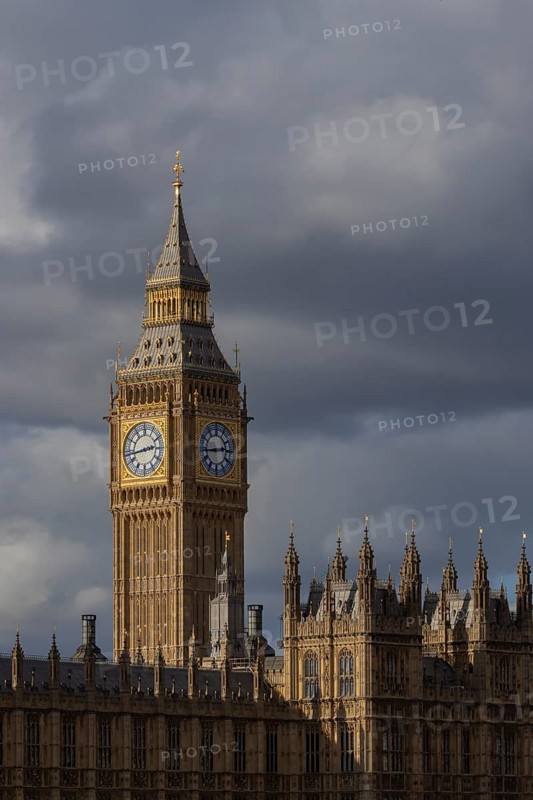 Big Ben or The Elizabeth Tower clock tower of the Palace of Westminster or Houses of Parliment, City of London, England, United Kingdom