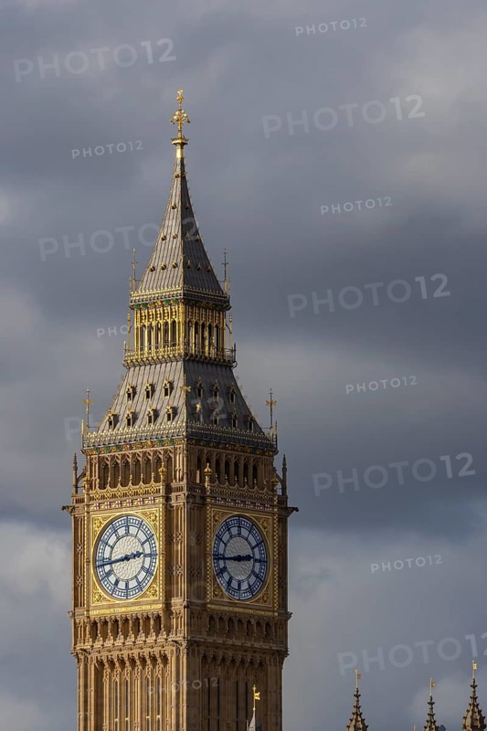 Big Ben or The Elizabeth Tower clock tower of the Palace of Westminster or Houses of Parliment, City of London, England, United Kingdom