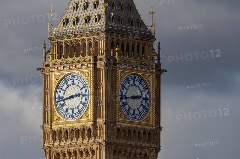 Big Ben or The Elizabeth Tower clock tower of the Palace of Westminster or Houses of Parliment, City of London, England, United Kingdom