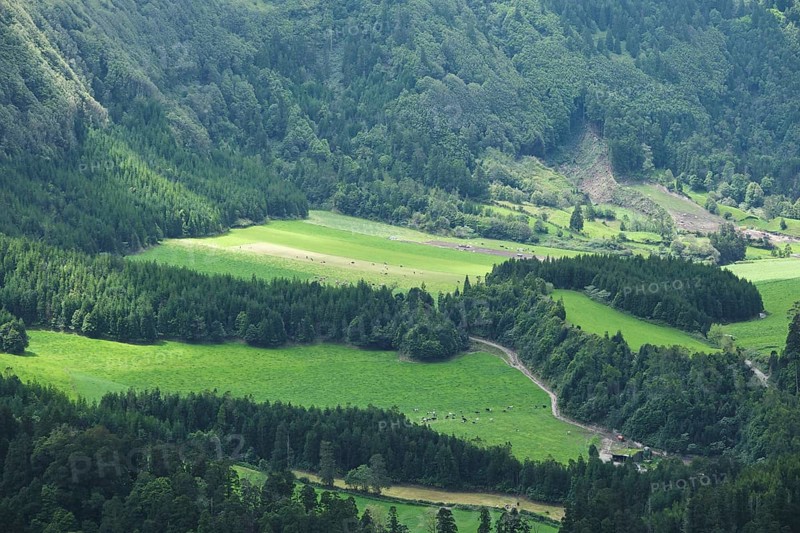 View of a valley near Sete Cidades, SÃ£o Miguel, Azores, Portugal