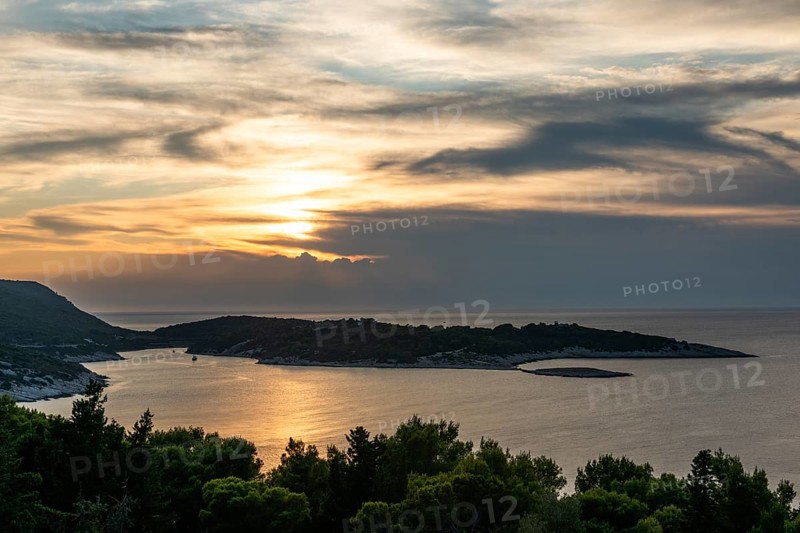Cloudy mood at sunset, island Vis, Dalmatia, Croatia