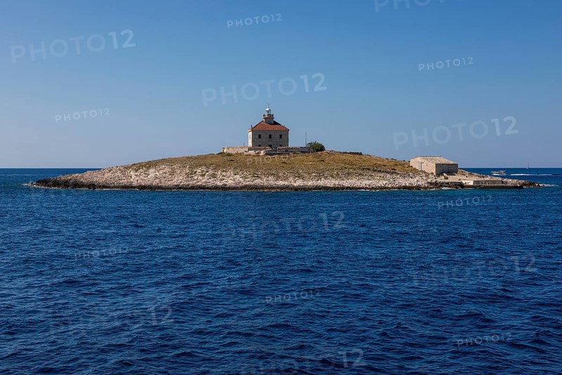 Lighthouse island Pokonji Dol, near Hvar, Dalmatia, Croatia