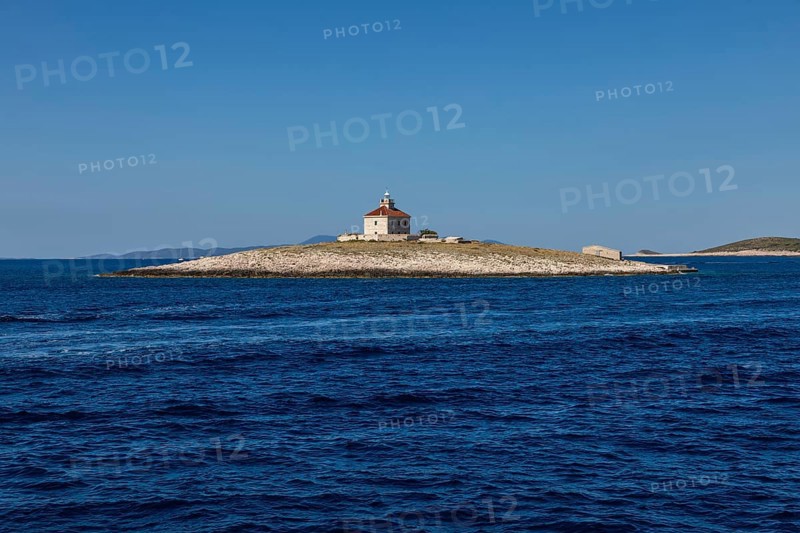 Lighthouse island Pokonji Dol, near Hvar, Dalmatia, Croatia