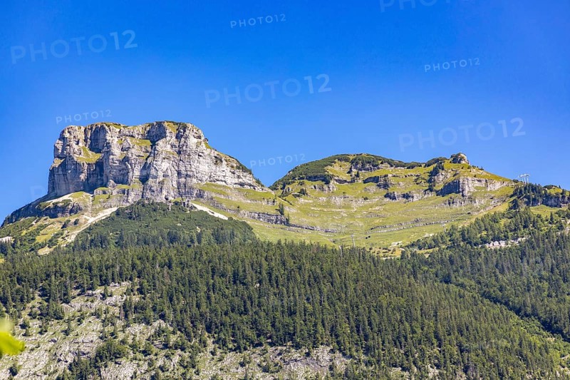 Majestic mountain formation under a clear blue sky, Loser, Altaussee, Styria, Austria