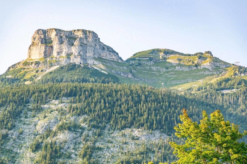 Majestic mountain formation under a clear blue sky, Loser, Altaussee, Styria, Austria