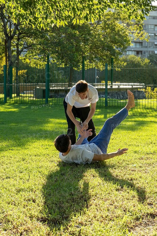 Powerful kicks in a dedicated Jiu Jitsu practice
