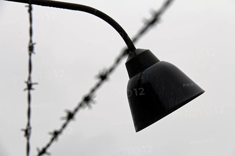 Detail of outdoor lighting in the Dachau concentration camp