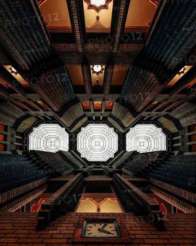 Architectural clarity meets symmetrical art. Peter Behrens Building, Höchst Industrial Park, Frankfurt, Hesse, Germany