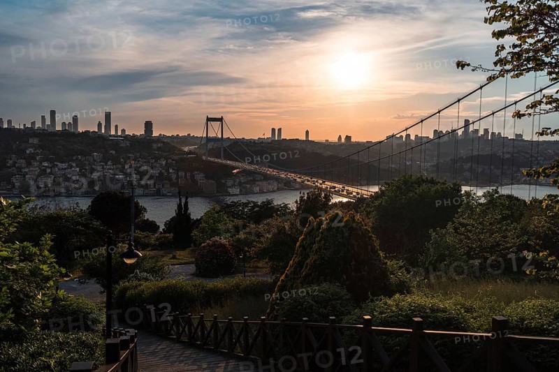 The bridge between the continents. Fatih Sultan Mehmet Bridge, Beykoz, Istanbul, Turkey