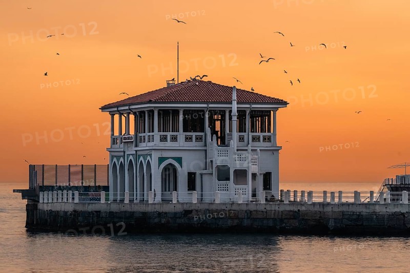 The Moda pier in a beautiful evening mood. Kadiköy, Istanbul, Turkey