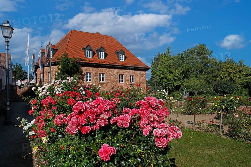 Stiftsmühle built in 1313 together with the Mühlbach as a municipal mill, rebuilt in 1988 as a municipal music school, new name: Kochsmühle, Rosengarten, Obernburg am Main, Bavaria, Germany
