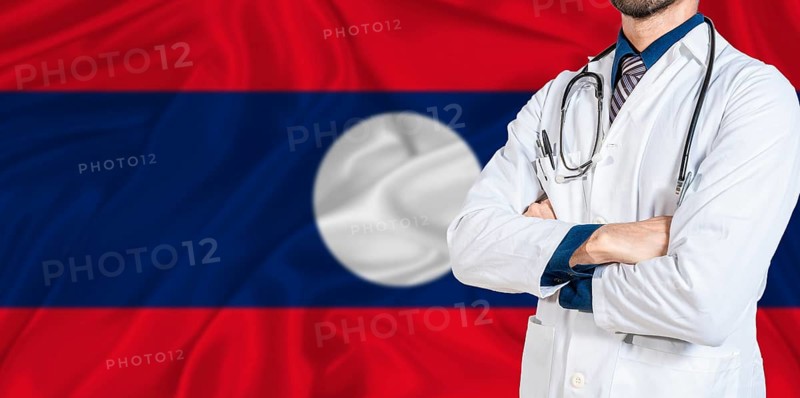 Laos national health system. Laos health and medical insurance concept