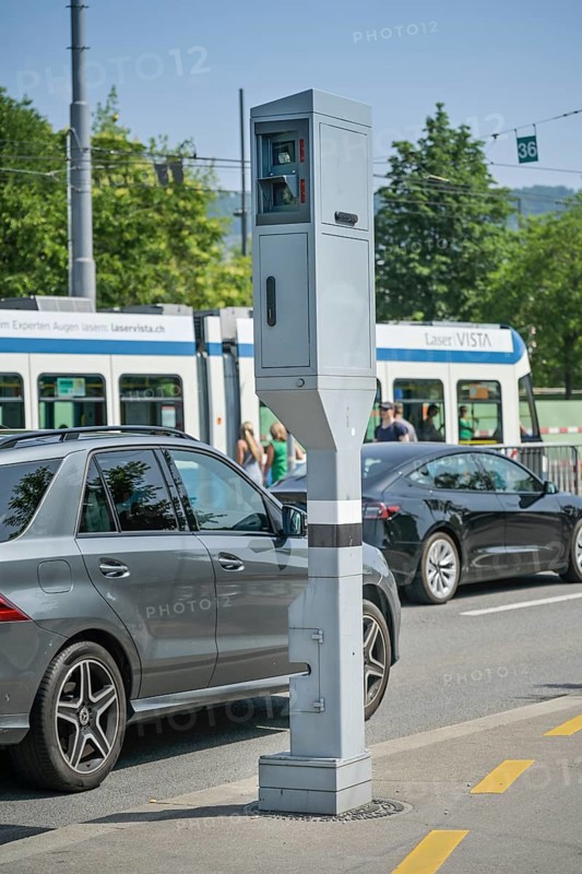 Speed camera, Bürkliplatz, Zurich, Switzerland