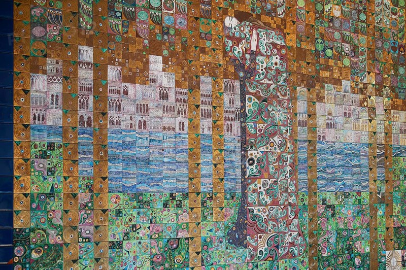 Colourful tiles on a wall, Havana, Cuba, Caribbean, Central America