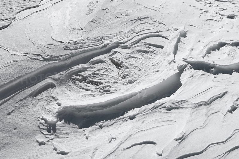 Snow drifts, Alpe Tognola ski area, San Martino di Castrozza, Trentino, South Tyrol, Italy