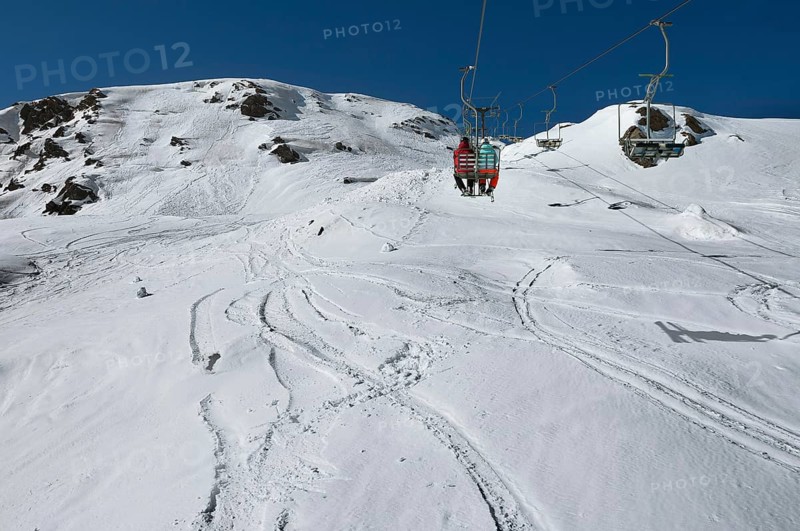 Chairlift, Alpe Tognola ski area, San Martino di Castrozza, Trentino, South Tyrol, Italy