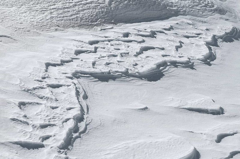 Snow drifts, Alpe Tognola ski area, San Martino di Castrozza, Trentino, South Tyrol, Italy