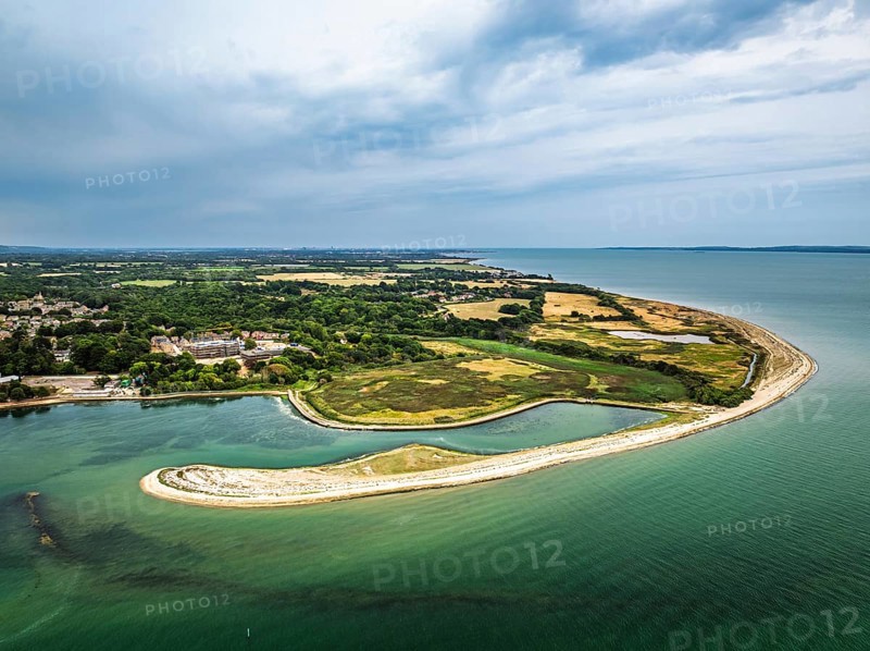 River Hamble over Warsash Maritime Academy Pier from drone, Hamble-le-Rice, Warsash, Southampton Water, Hampshire, England, United Kingdom
