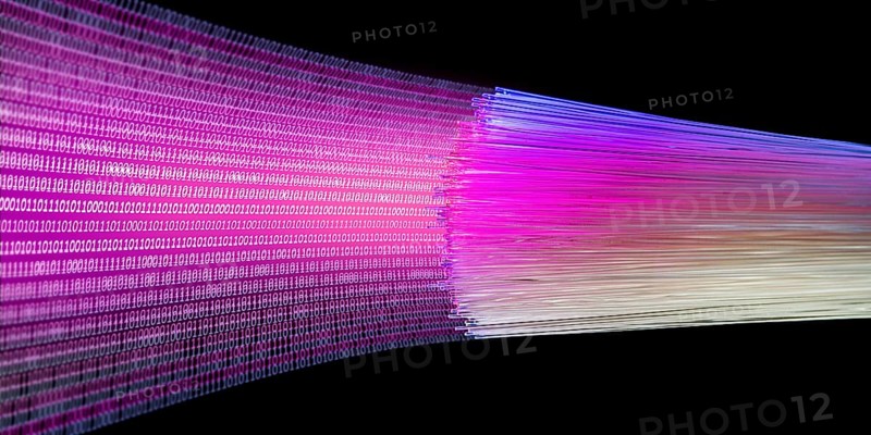 Symbolic optical fiber data transmission in black back