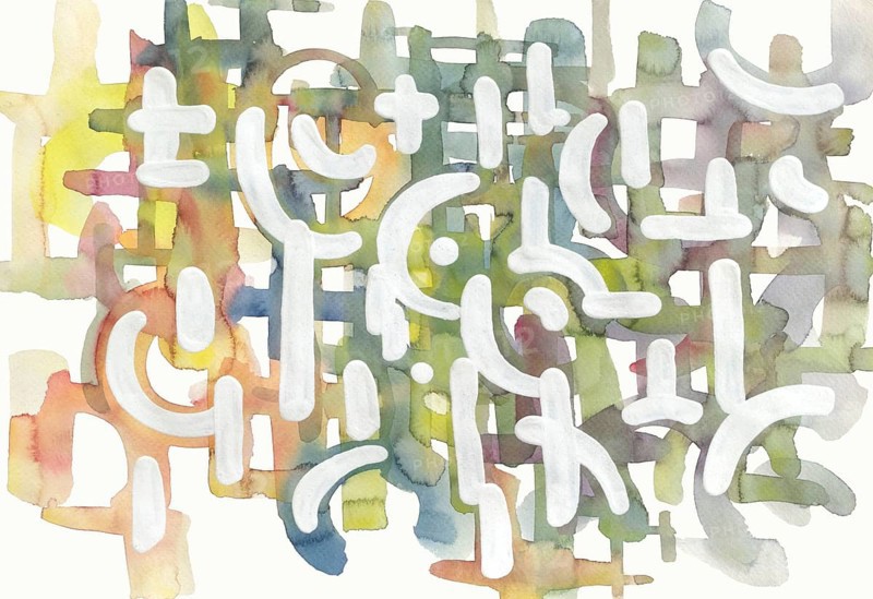 Pastel toned abstract watercolour painted pattern