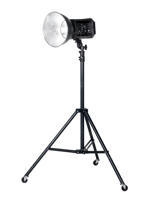 Professional studio flashlight isolated on white with clipping path
