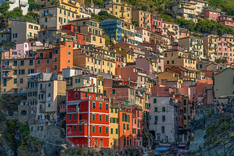 Scenery around Riomaggiore, a village at a coastal area named Cinque Terre in Liguria, located in the northwest of Italy