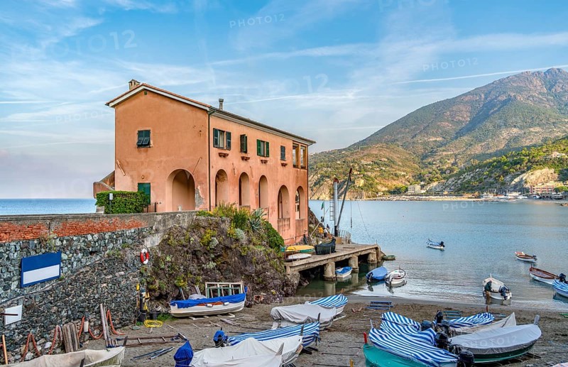 Scenery around Levanto, a small town at a coastal area in the province of La Spezia in Liguria, located in the northwest of Italy