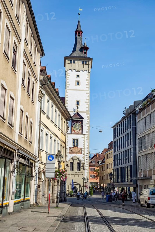 Impression of Wuerzburg, a city in the Franconia region of Bavaria in Germany. It shows the Grafeneckart of the town hall