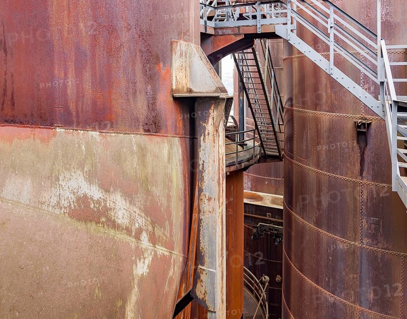 Weathered rusty industrial scenery with old corroded objects