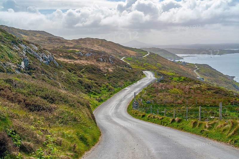 Idyllic coastal scenery around Sky Road in Connemara, a region in western Ireland