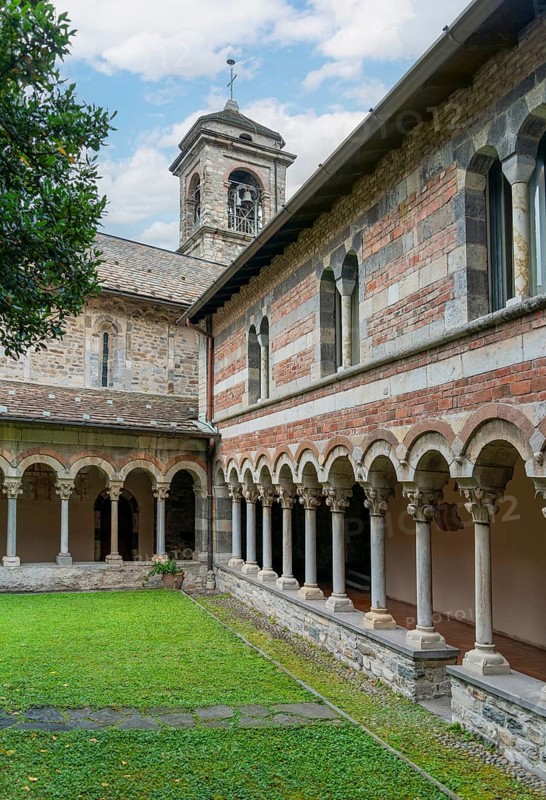 Impression around the Piona Priory or Piona Abbey, a religious complex on the Lecco bank of Lake Como in the territory of the comune of Colico, northern Italy