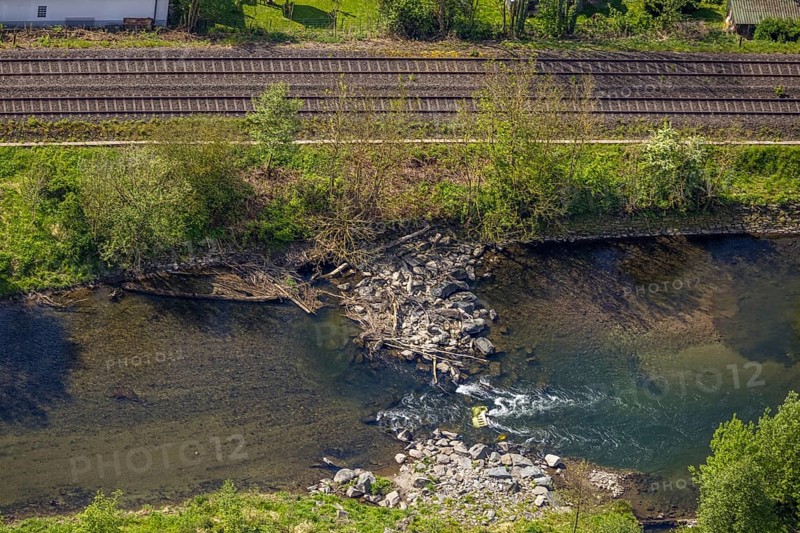 Aerial view, boulders in the river Ruhr, Velmede, Bestwig, Sauerland, North Rhine-Westphalia, Germany, boulders, river, Ruhr, landscape, nature, geology, riverbed, water, outdoor shot, drone shot, geographical, region, Europe, tree, green, environment, stone, bank, summer, day, clear, peaceful, picturesque, environment, no human being