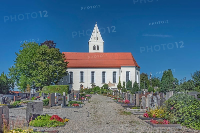 The Roman Catholic parish church of the Assumption of the Virgin Mary in Gebrazhofen, part of the large district town of Leutkirch im Allgäu, Ravensburg district, Baden-Württemberg, Germany