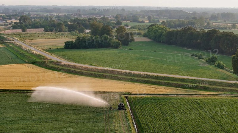 Modern agricultural irrigation techniques are vital for sustaining soybean crops during springtime in Italy's fertile Po Valley ensuring healthy growth and optimal yield
