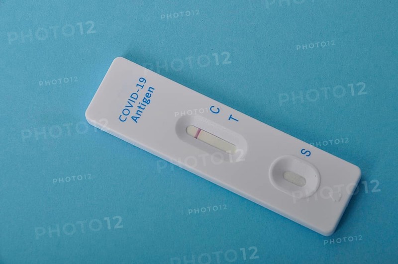 Covid-19 self-test on a blue background
