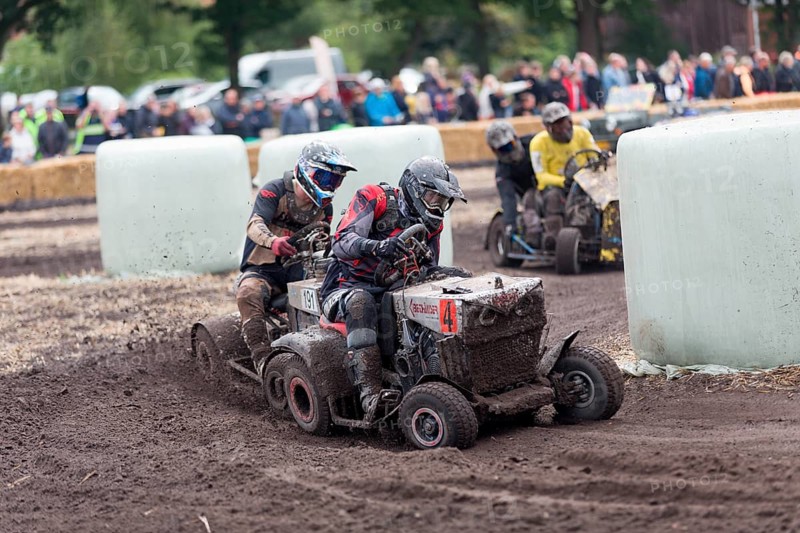 Lawnmower tractor race in Thönse, Lower Saxony, Germany