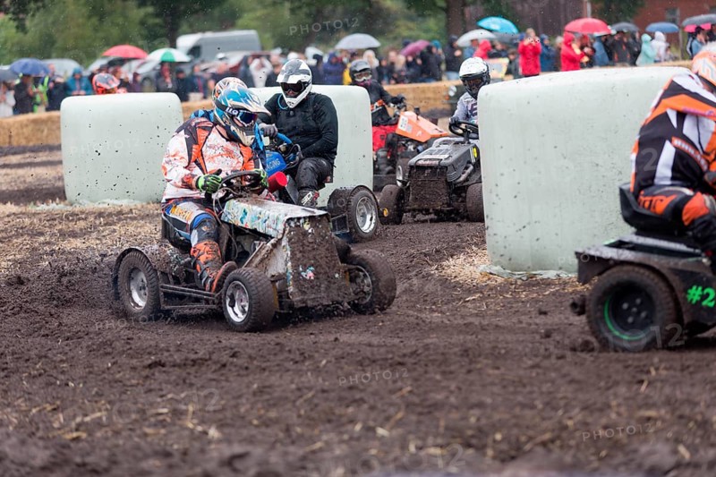 Lawnmower tractor race in Thönse, Lower Saxony, Germany
