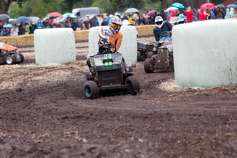 Lawnmower tractor race in Thönse, Lower Saxony, Germany